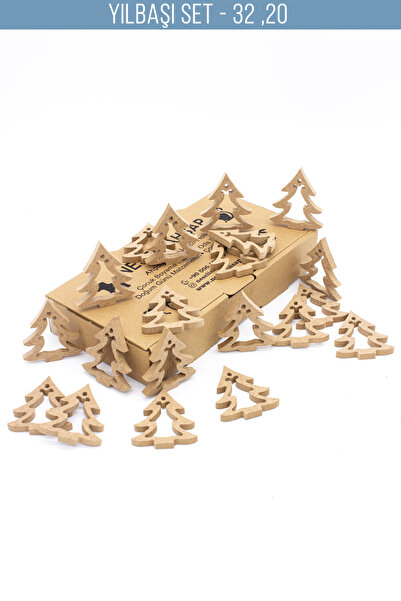 na neşeli ahşap 20 adet Yılbaşı süsü çocuk okul öncesi etkinli Yılbaşı ağacı ...
