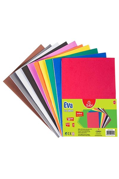 Bubu BU-BU 20x30 سم 1.8 ملم 10 قطع لاصق إيفا مختلط الألوان - BUBU-0036