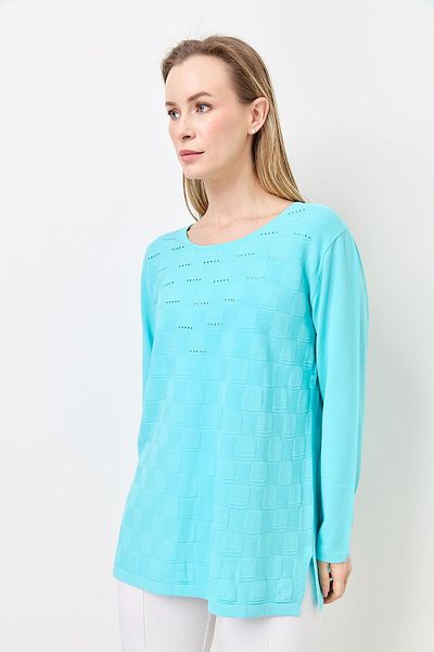Two Mail Stoned Knitwear TURQUOISE