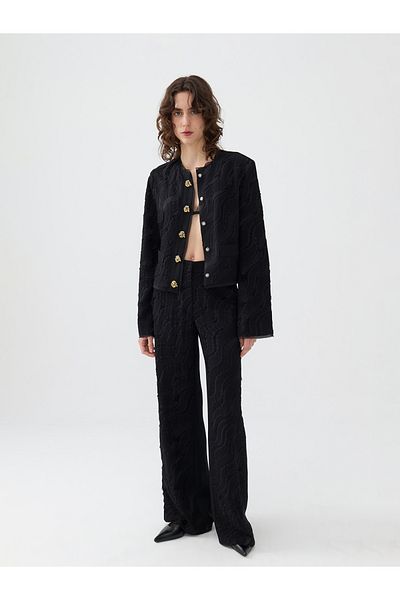 Nocturne Wide Leg Jacquard Trousers