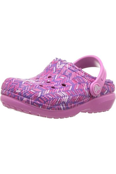 MAMMUD Classic Lined Graphic Clog K Unisex Çocuk Terlik Pembe Party Pink/Amethyst 6NM 22-23 Numara