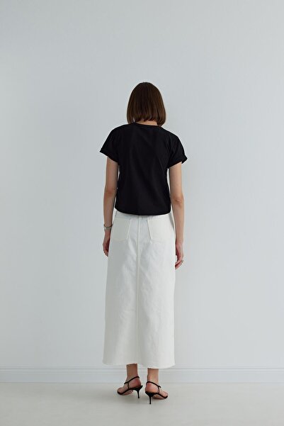 Suud Collection Black Cotton Basic T-Shirt