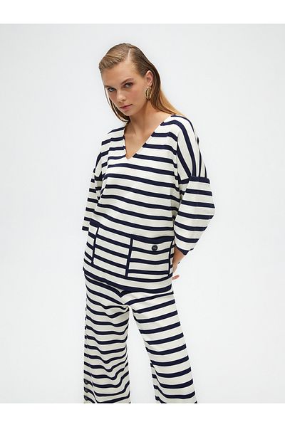 Nocturne Knitwear Striped Blouse