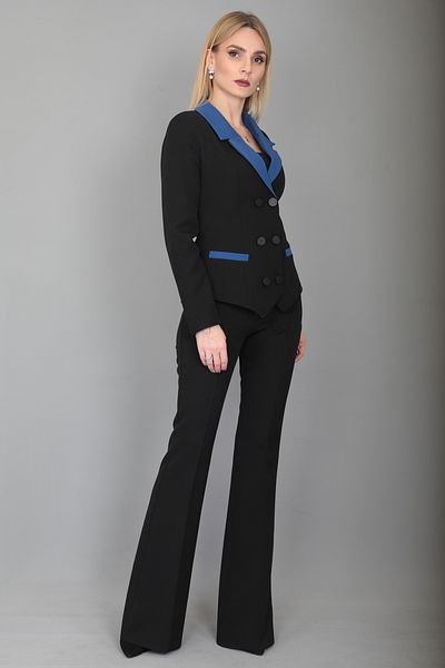 ÖNDER ÖZSOY Indigo Garnished Jacket and Spanish Trousers Set