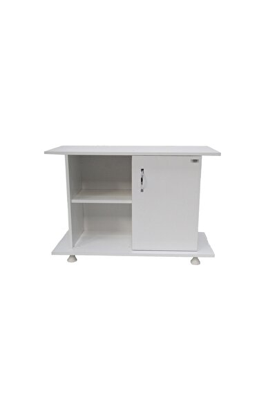 Kanki Pet Akvaryum Sehpası 75 Cm MDF Düz Beyaz 75x40x67