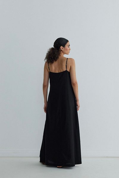 Suud Collection Schwarze, schöne Leinenweste mit Riemchen