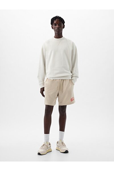 GAP Erkek Bej Gap Logo Fransız Havlu Kumaş Şort