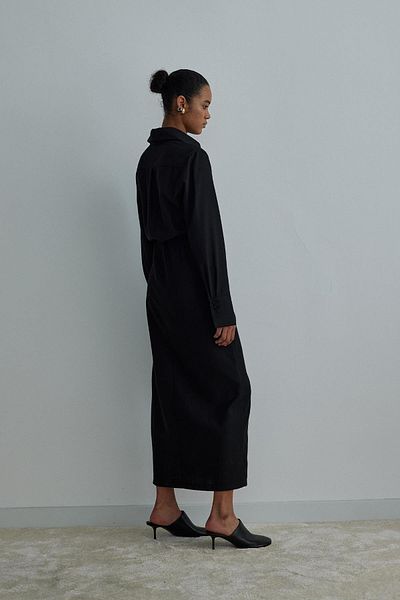 Suud Collection Černé zavinovací šaty Goldie