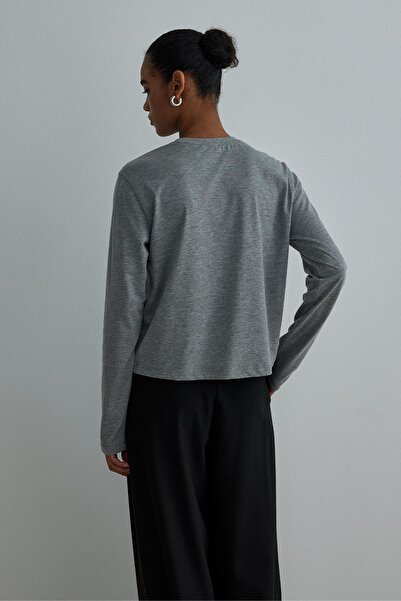 Suud Collection Gray Forever Long Sleeve T-Shirt