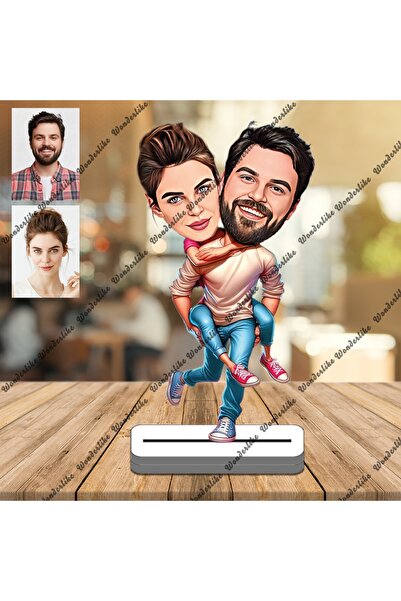 wonderlike Arkadaş Eş 3D Ahşap Biblo,Sevgiliye Hediye,Doğum Günü Hediyesi