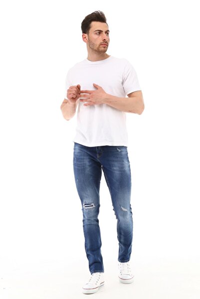 CEDY DENIM Erkek Kot Pantolon Slim Fit Jean C323-mavi