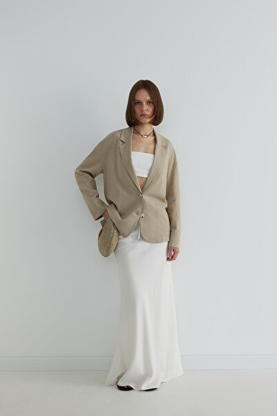 Suud Collection Bej Pia Hasır Çanta