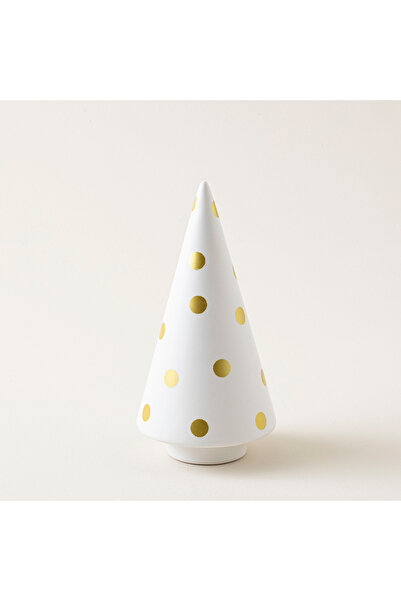 Chakra Trao Ağaç Puan Dekoratif Obje L Beyaz/altın