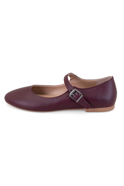 Desa Women's Burgundy Mary Jane Leather Ballerinas