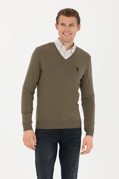 U.S. Polo Assn. Men's Khaki Basic Sweater 50269002 -Vr027