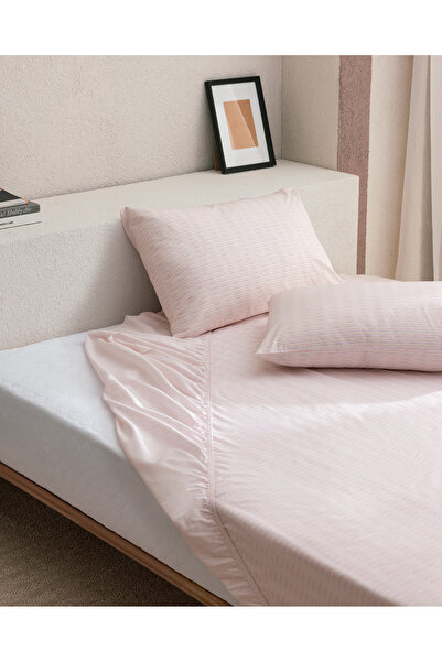 Madame Coco Carlo Pomegranate Flower Patterned Double Ranforce Fitted Sheet Set - 100% Cotton