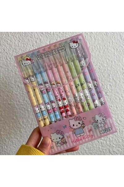 Piraye Gift Kawai Sanrio Hello Kitty 0.5 Jel Kalem Mavi Mürekkep