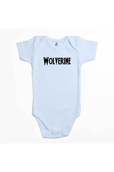 CrowsGate Wolverine Text Blue Color Baby Bodysuit