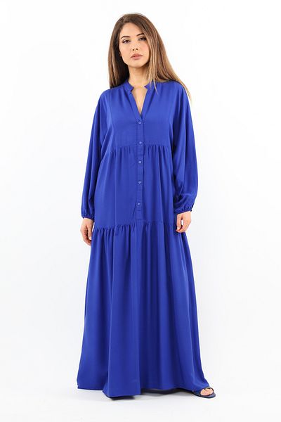 Ritnice Prive Women - 100% Viscose, Saks Blue, Maxi Length Summer Dress