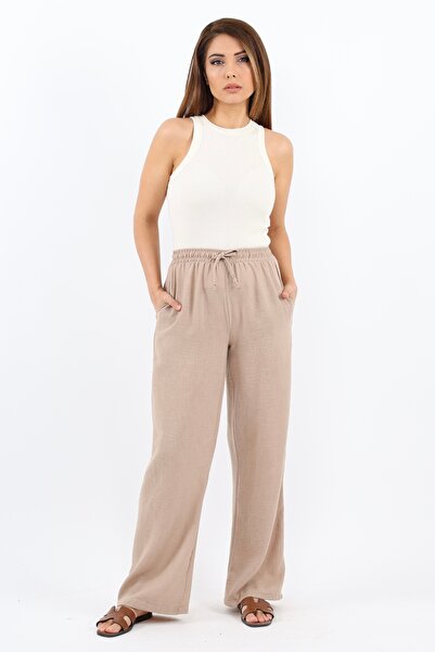Ritnice Linen Beige Comfy Set - Women's Bottom and Top Set