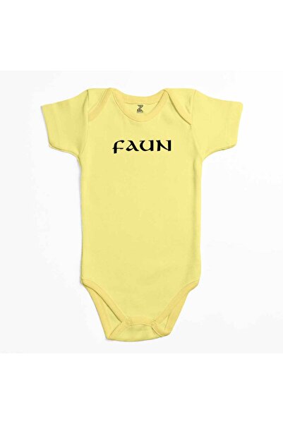 CrowsGate بدلة أطفال بشعار Faun باللون الأصفر