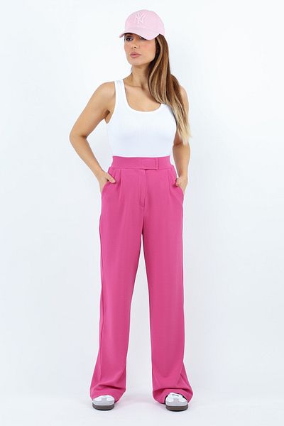 Ritnice Line Women's Lycra Velcro Closure Fuchsia Palazzo Pants