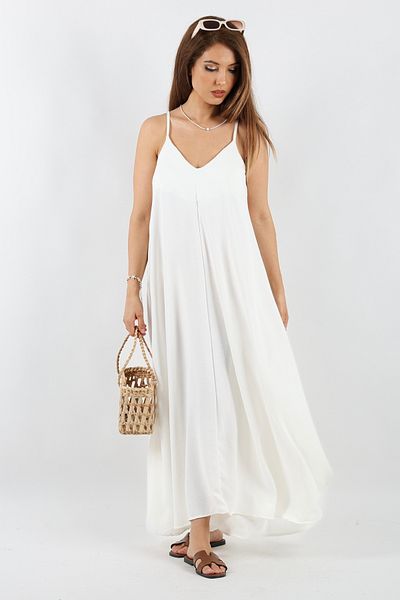 Ritnice Portofino Ecru Women's Dress - Comfortable Cut and Adjustable Straps