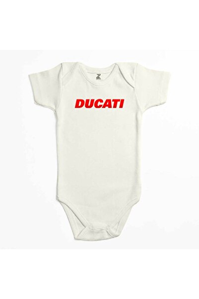 CrowsGate Ducati Red Logo Ecru Color Baby Bodysuit