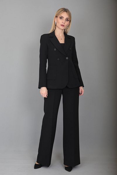 ÖNDER ÖZSOY Pocket Bag Jacket & High Waist Wide Leg Pants Combination-black