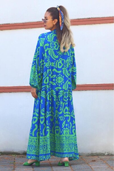 Ritnice Prive Γυναικείο φόρεμα Pera Green Blue Katleya