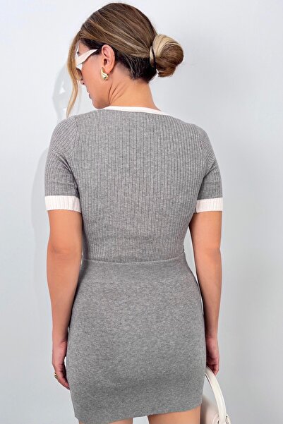 Ritnice Women's Laura Gray Ecru Knitwear Sweater