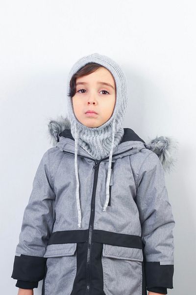 Ritnice Șnur pentru copii Balaclava gri Tricotaj Beretă/Șapcă