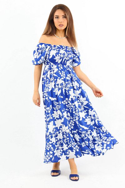 Ritnice Rochie de damă lungă din viscoză albastră Positano