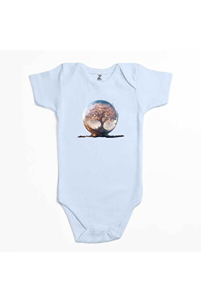 CrowsGate بدلة أطفال باللون الأزرق من Tree Growing in Snow Gobe