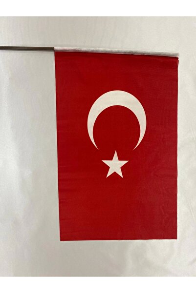 Sinafilamax 10 Adet 50x70 Cm Raşel Kumaş Sopalı Türk Bayrağı