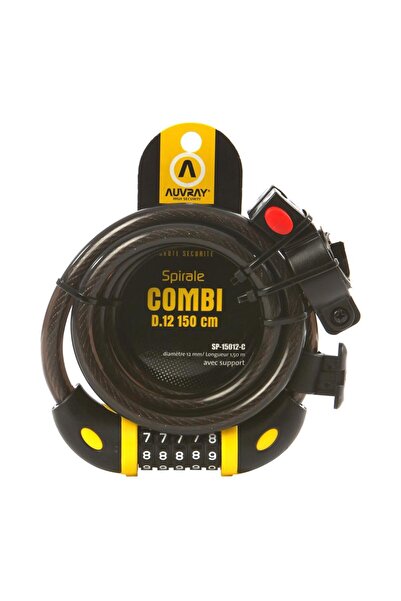 Auvray قفل دراجة نارية مشفر حلزوني 150 سم