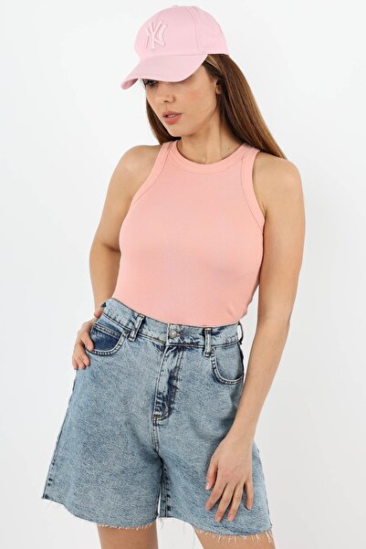 Ritnice Kadın Premium Doku Somon Fitilli Pamuklu Atlet