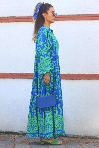 Ritnice Prive Γυναικείο φόρεμα Pera Green Blue Katleya