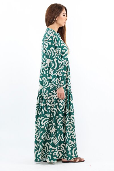Ritnice Emerald Green Showy Viscose φόρεμα - Maxi Size