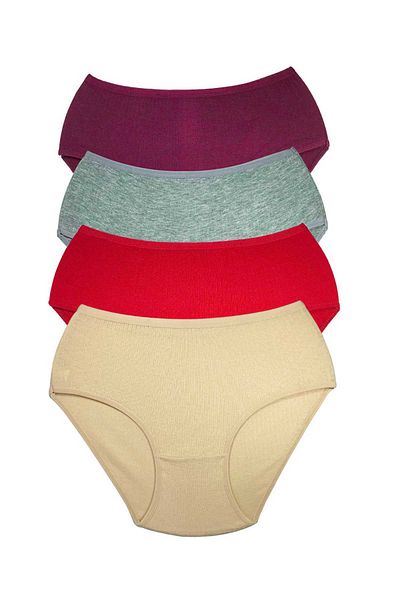 Angoravi 4 Pieces Women's High Waist Ribbed Bato Panties S102