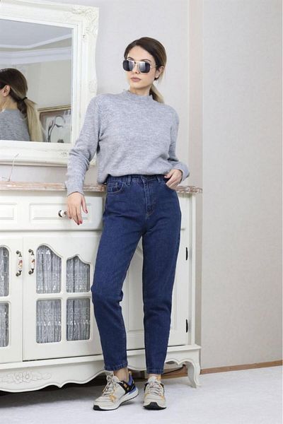 Ritnice Jean mom bleumarin pentru damă