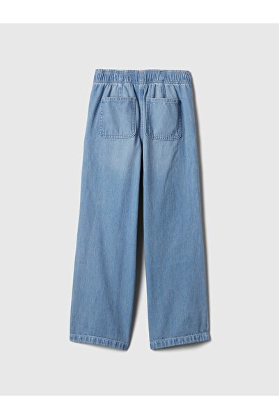 GAP Kız Çocuk Açık Mavi Easy Wide Leg Jean Pantolon