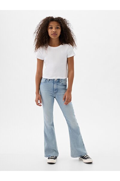 GAP Kız Çocuk Açık Mavi High Rise '70s Flare Jean Pantolon