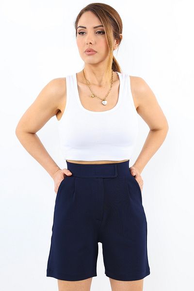 Ritnice Line Women - شورت فيلكرو ليكرا باللون الأزرق الداكن