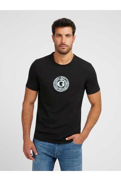 Guess Ss Cn G Στρογγυλό ανδρικό μπλουζάκι με λεπτή εφαρμογή