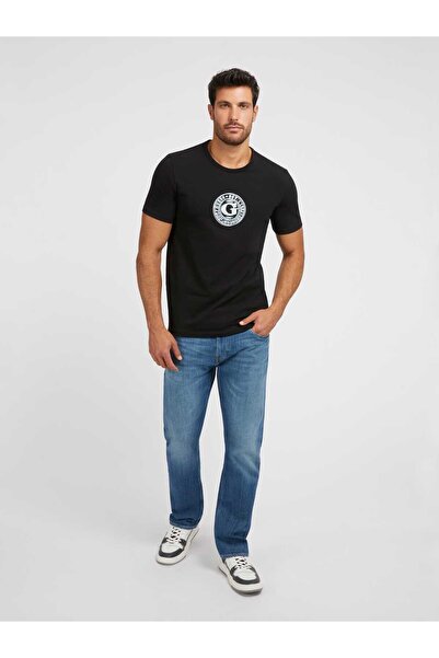 Guess Ss Cn G Στρογγυλό ανδρικό μπλουζάκι με λεπτή εφαρμογή