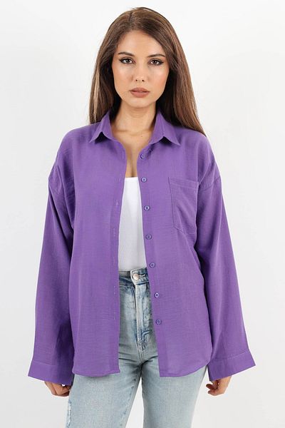 Ritnice Cămașă de damă din in violet - Design bine