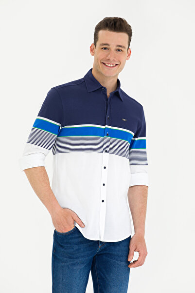 U.S. Polo Assn. Erkek Lacivert Uzun Kollu Gömlek 50267368-VR033