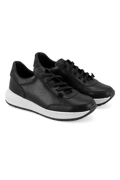 Desa Women's Black Comfort Leather Sports Shoes