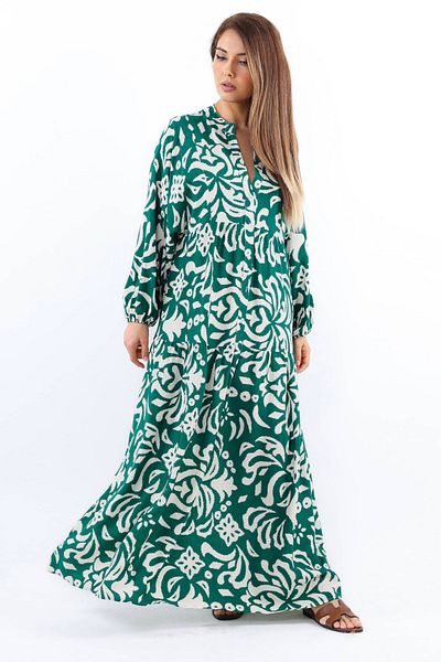 Ritnice Emerald Green Showy Viscose φόρεμα - Maxi Size